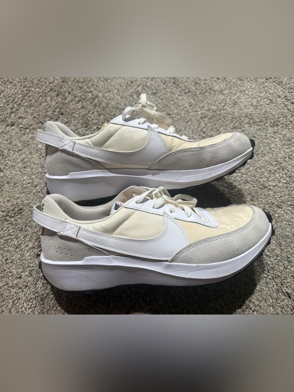 Nike Women's White, Cream & Light Gray Platform Runner Sneakers